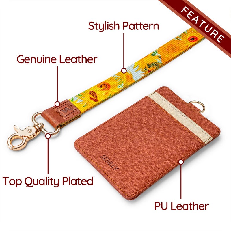 SENLLY ID Badge Holder Gift with Cute Neck Lanyard Strap, 2 Card Slots and 1 Clear ID Window, for Women and Men - Image 2